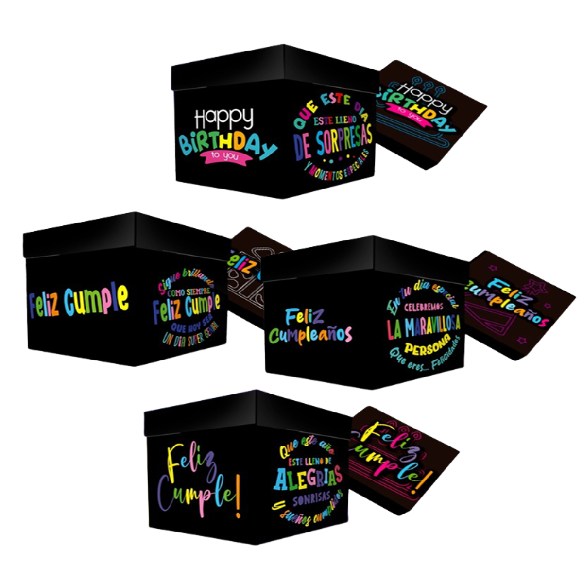 Caja Cubo Cumple Black
