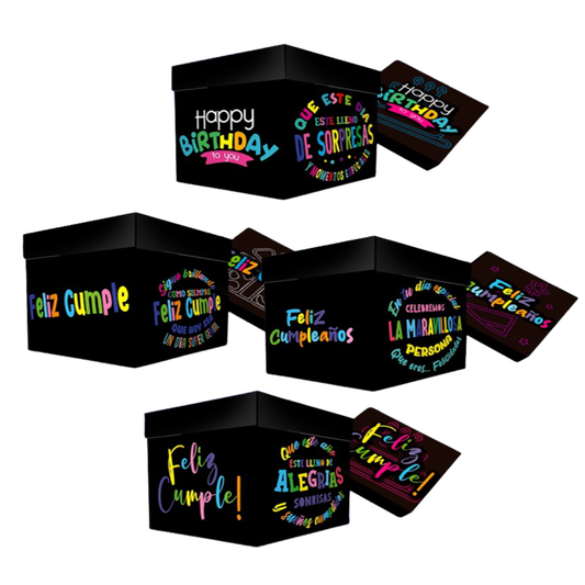 Caja Cubo Cumple Black